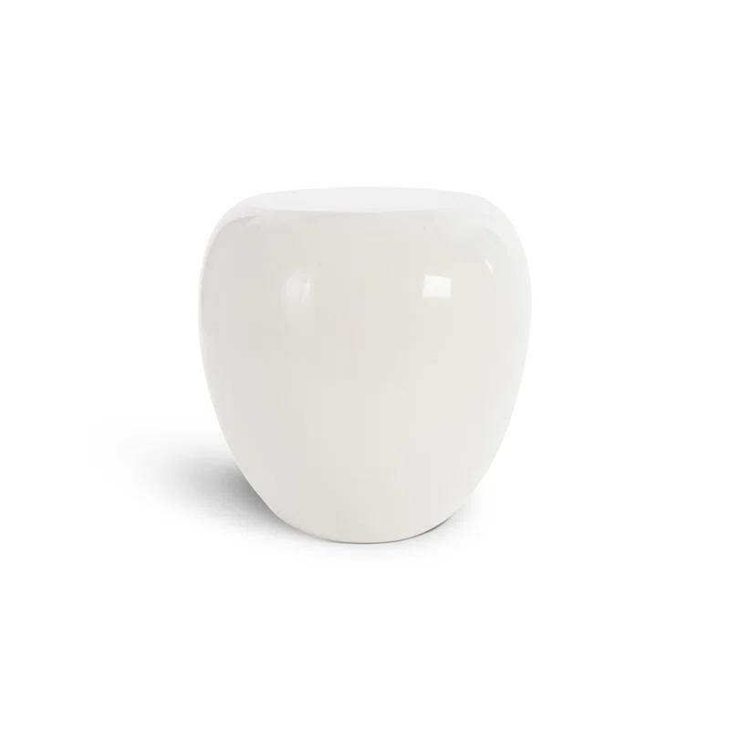 River Stone Side Table Gel Coat White