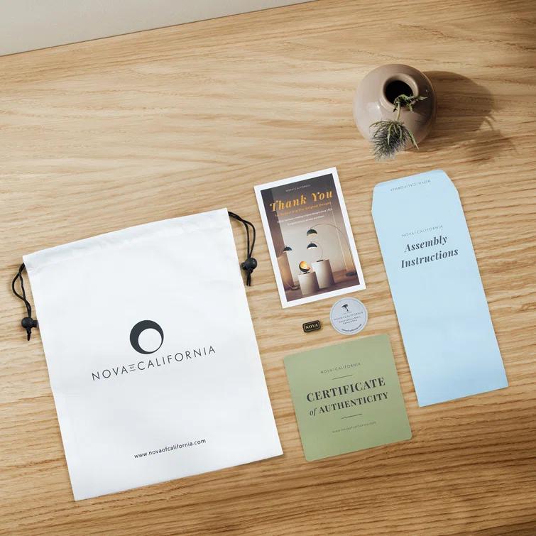 Luna Bella Table Lamp - 28", Weathered Brass, Matte White/Gold Leaf Shade, Marble Base, Dimmer Switch