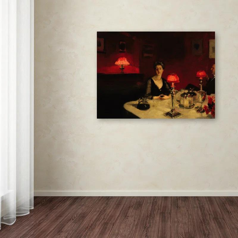 Vault W Artwork John Singer Sargent " A Dinner Table At Night " by John Singer Sargent