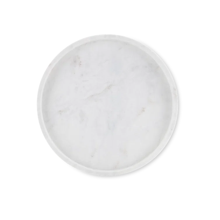 Freya Large White Marble Tray