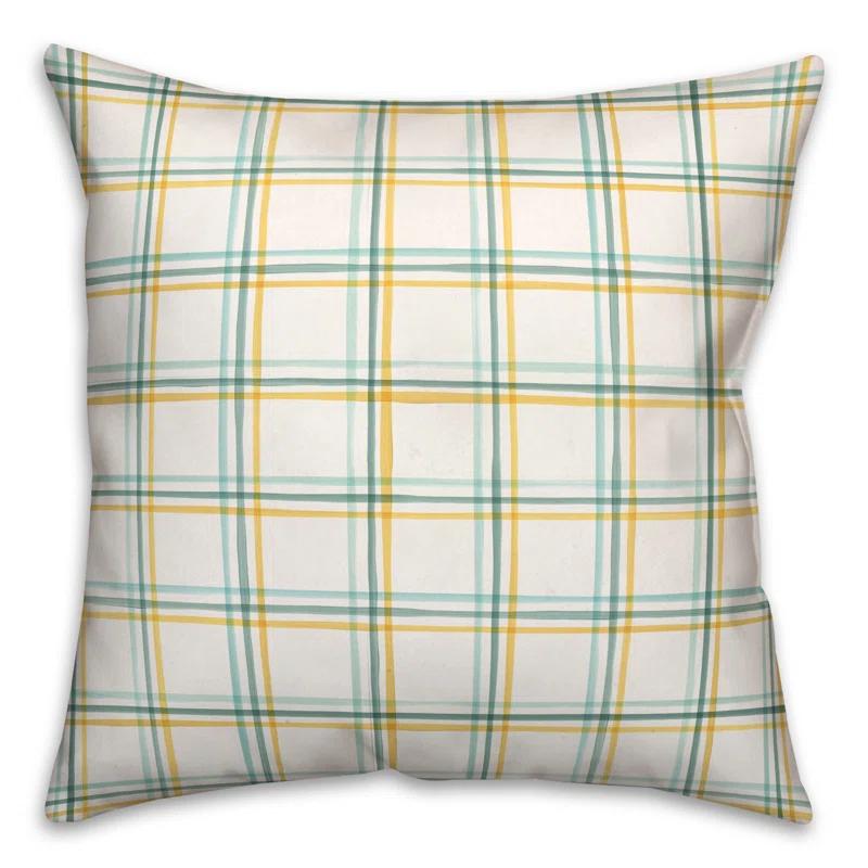 Plaid Indoor/Outdoor Reversible Throw Pillow