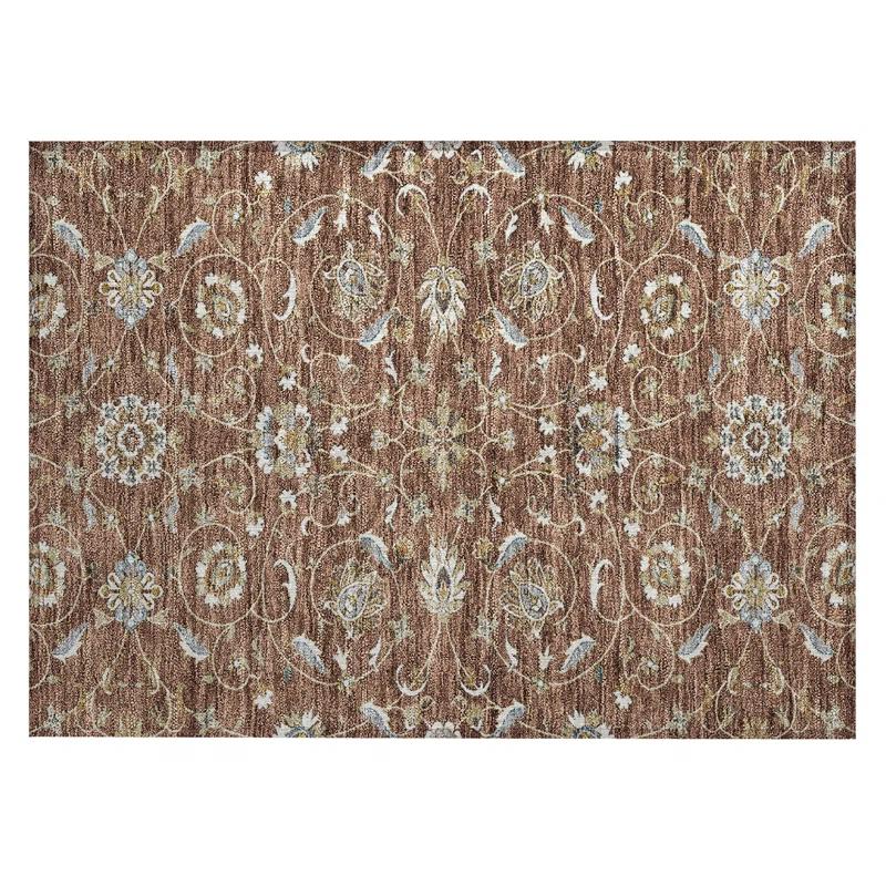 Machine Washable Indoor/Outdoor Cicel ACN1149 Paprika Rug