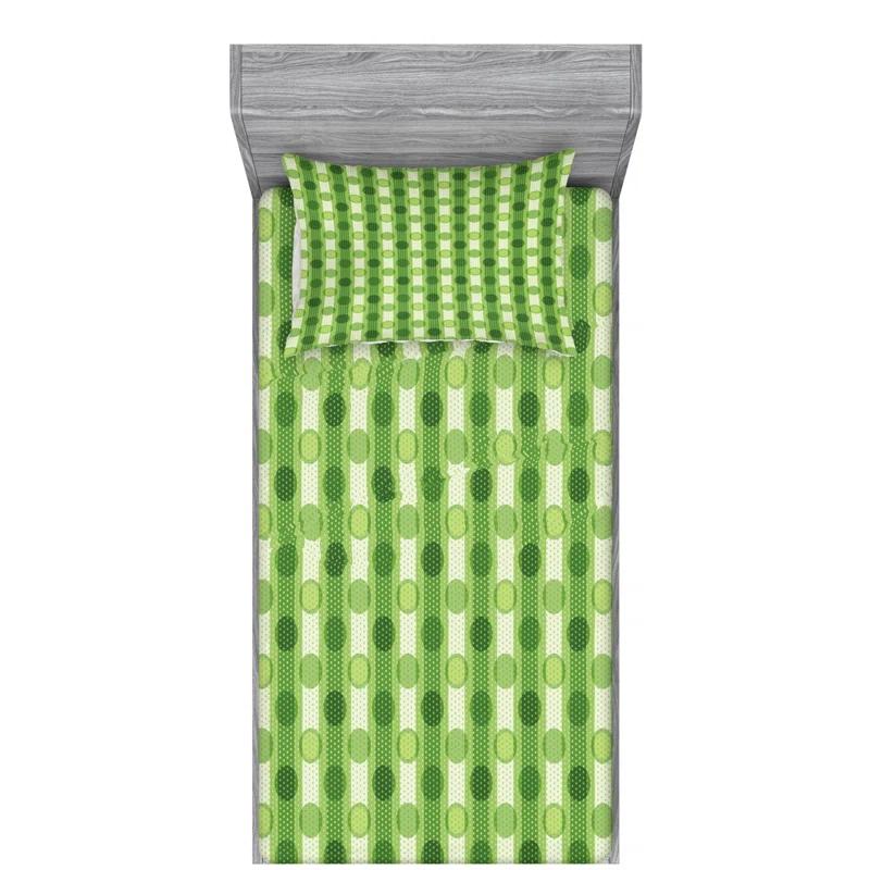 Ambesonne Microfiber Polka Dots Sheet Set
