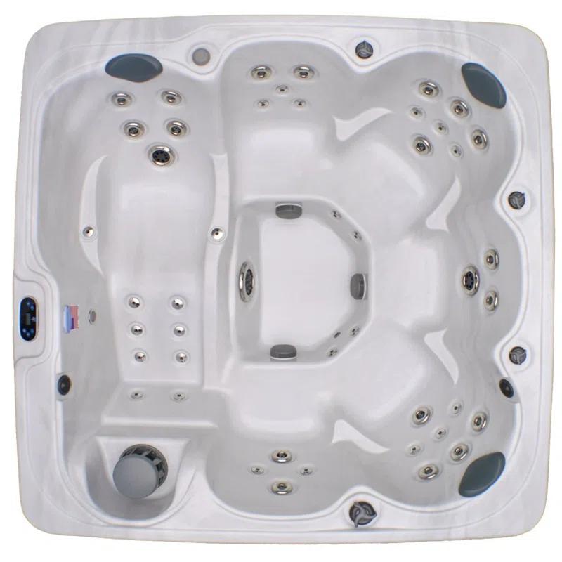 Home And Garden Spas 220 Volt 6 Person - Person 71 - Jet Acrylic Square Hot Tub with Ozonator and Built-In Speaker