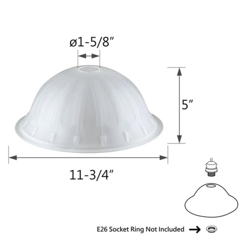 Aspen Creative Corporation 5'' H Glass Bowl Glass Shade