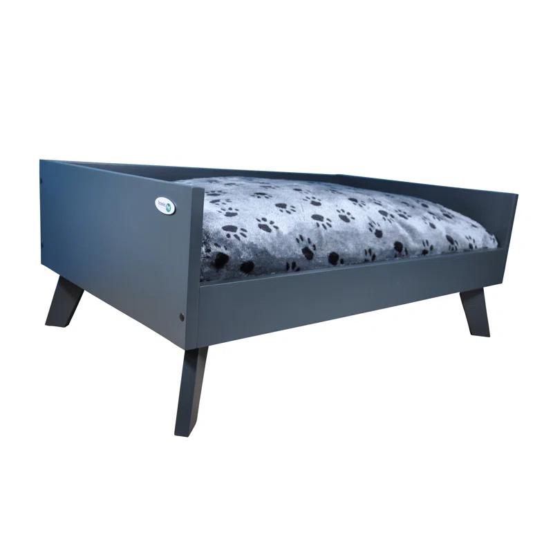 Tucker Murphy Pet™ Hanes Sassy Paws Raised Wooden Dog Sofa with Removable Cushion