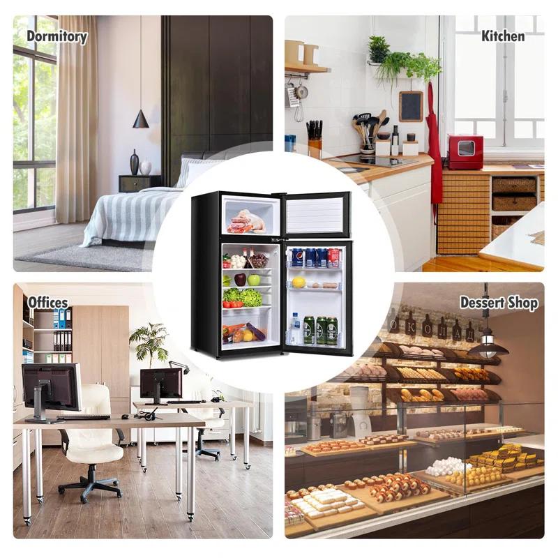 Giantex Giantex 3.4 Cubic Feet Freestanding Mini Fridge with Freezer