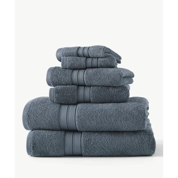 Blue Loom Blue Loom Liam 550 GSM Bleach Friendly 6 Piece Towel Set (Multipack)