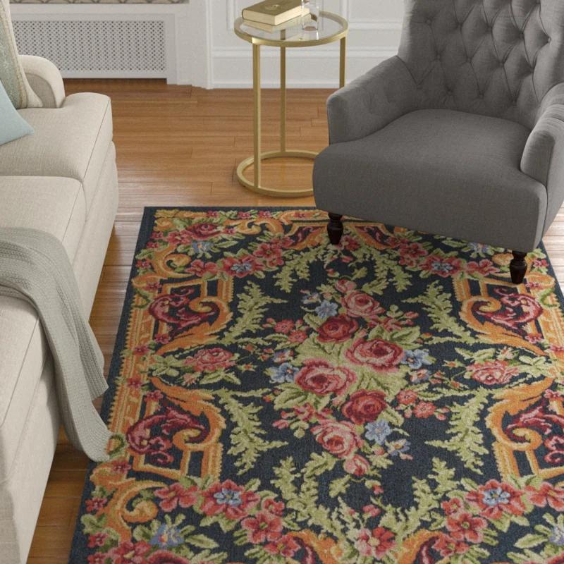 Astoria Grand Abington Classic Vintage Performance Floral Rug