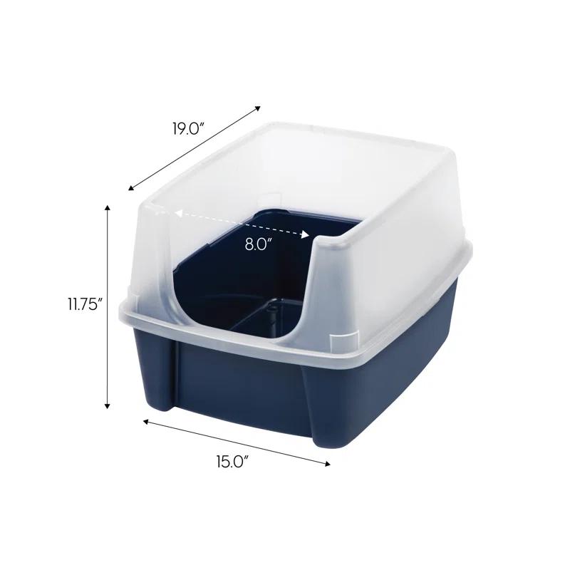 Zoey Tails IRIS USA, Open-Top Cat Litter Box with Shield with Scoop