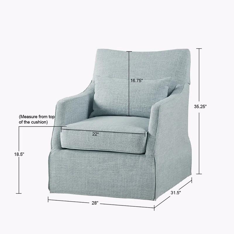 Martha Stewart London 360°Swivel Armchair with Lumbar Pillow