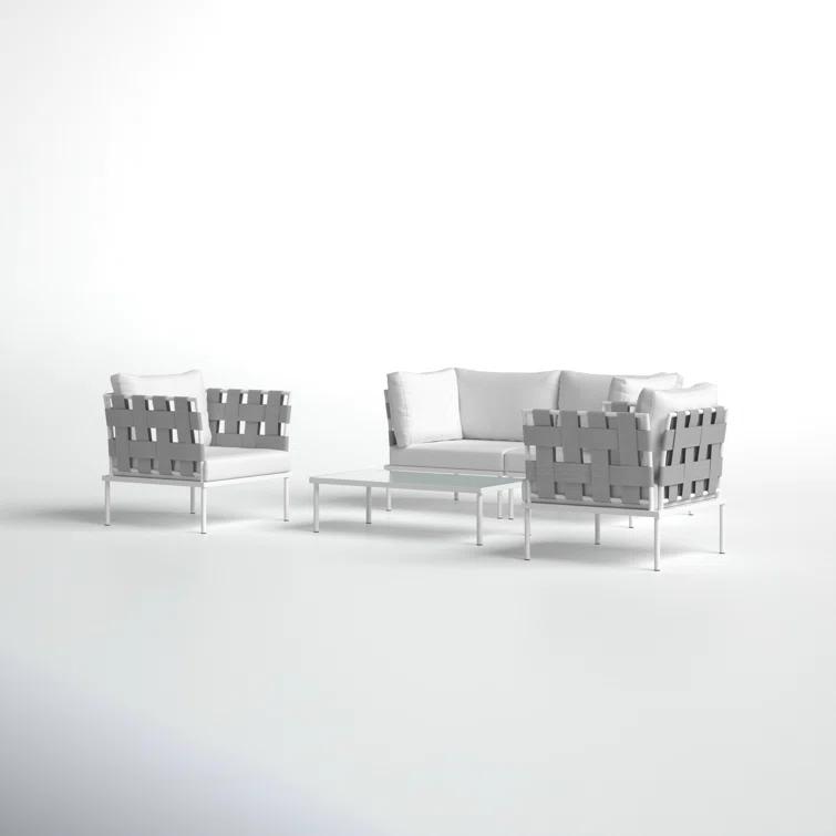 Modway Harmony 5 Piece Outdoor Patio Aluminum Sectional Sofa Set