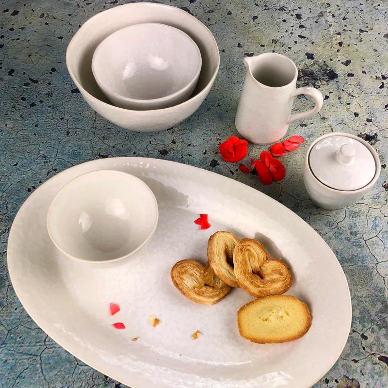 White Ceramic Transitional Soup and Cereal Bowl