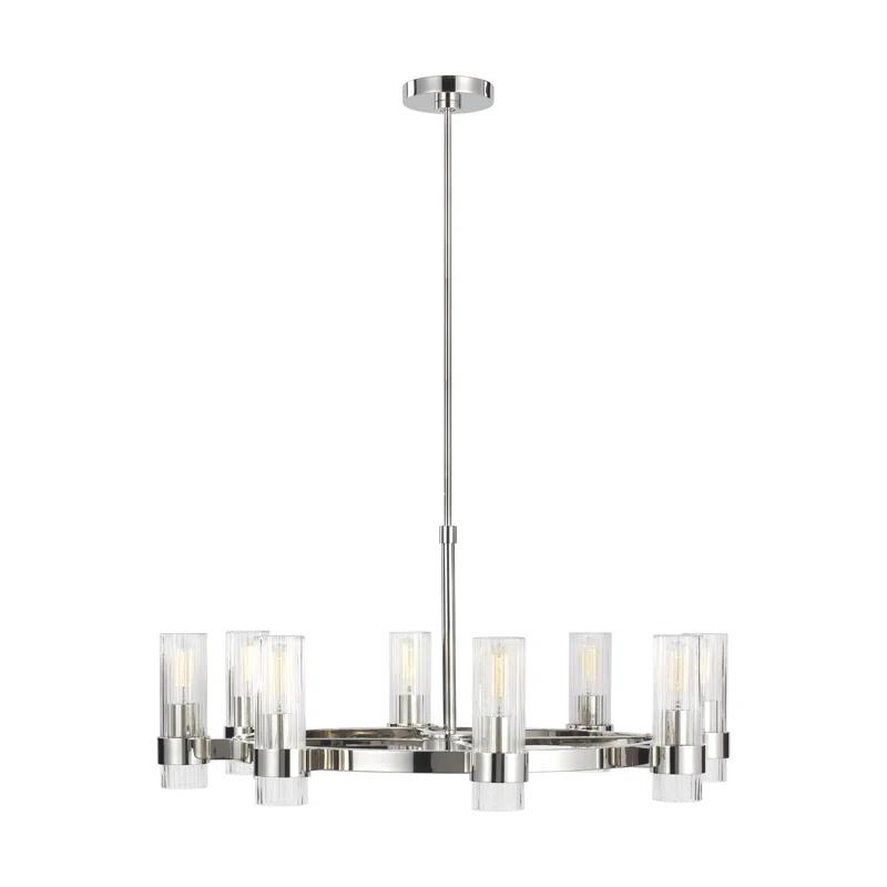 Everly Quinn 8 - Light Dimmable Wagon Wheel Chandelier