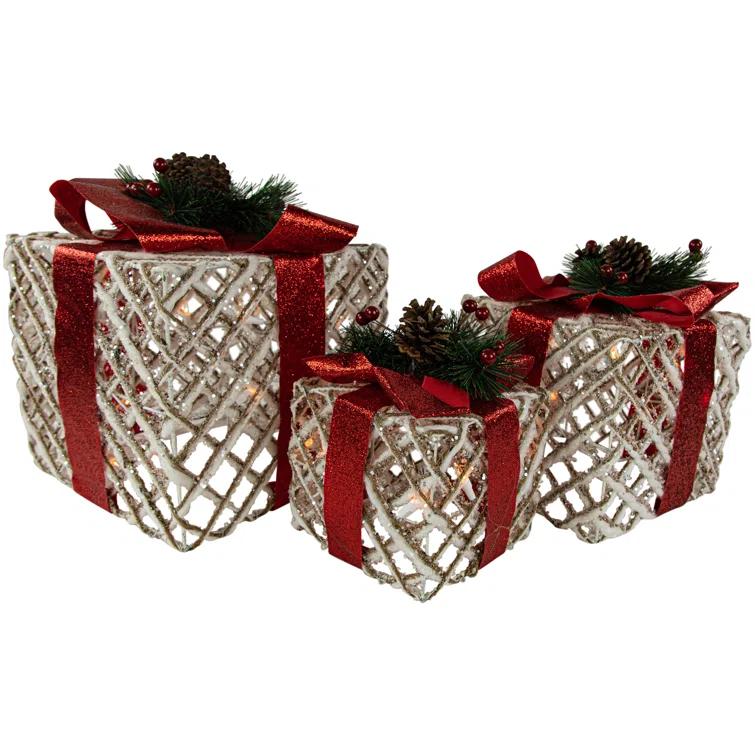 Northlight Seasonal 3 Piece Christmas Gift Box