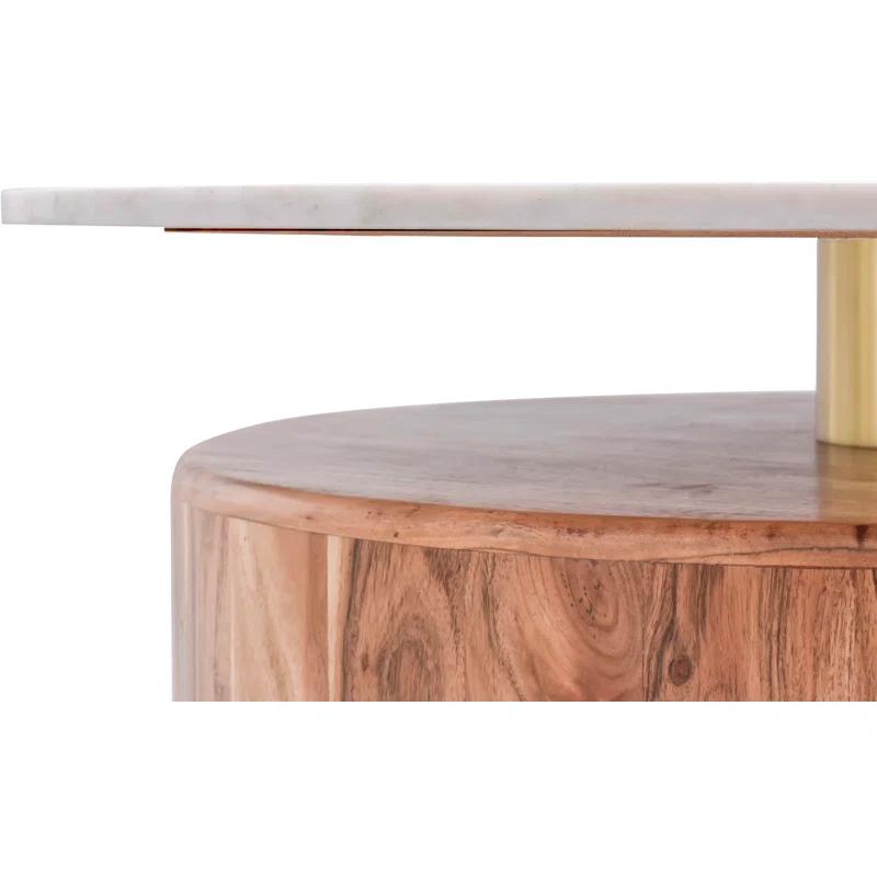 Everly Quinn Izena Marble Top Coffee Table