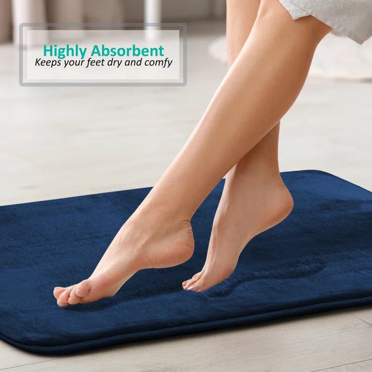 Clara Clark Ultra Soft and Absorbent Memory Foam Bath Rug Set with Non-Slip Backing