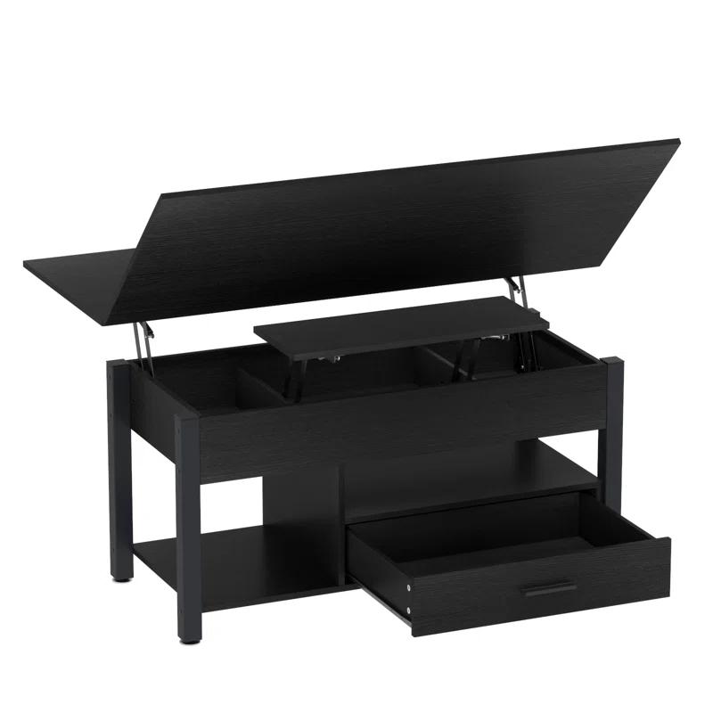 17 Stories Lift Top Coffee Table, Multi-Function Convertible Coffee Table With Storage Compartment&Drawers, Coffee Table For Living Room Converts To Dining Table, Computer Desk