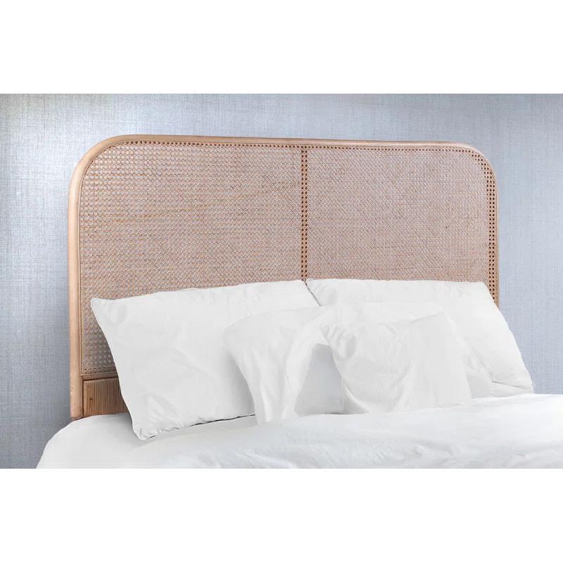 Crawford & Burke Lombok Birdseye Cane and Solid Teak Wood Panel Headboard