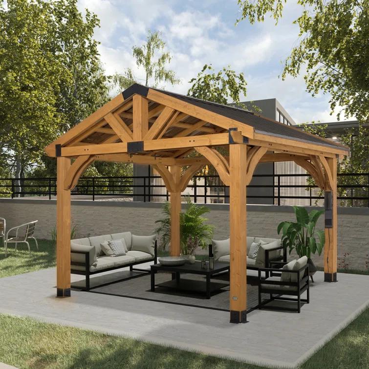 Backyard Discovery Arlington 12 Ft. W x 10 Ft. D Solid Wood Patio Gazebo