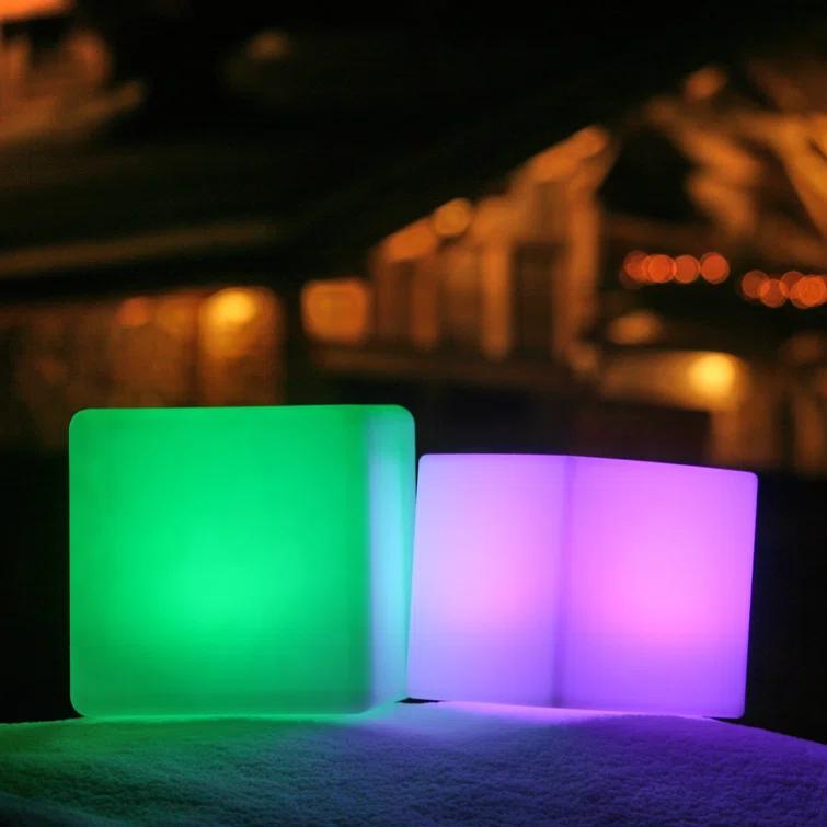 Smart & Green Dice Battery Powered Integrated LED Color Changing Outdoor Table Lamp