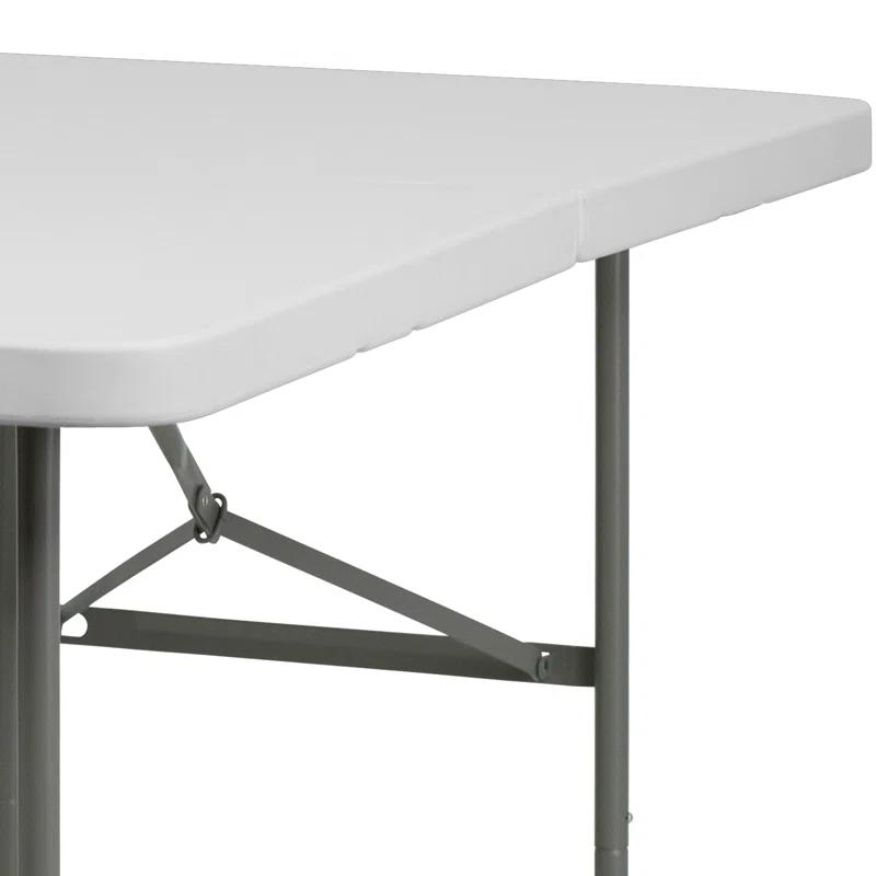 Flash Furniture Noah 30"W x 60"L Bi-Fold Granite White Plastic Folding Table - Banquet Table & Reviews | Wayfair