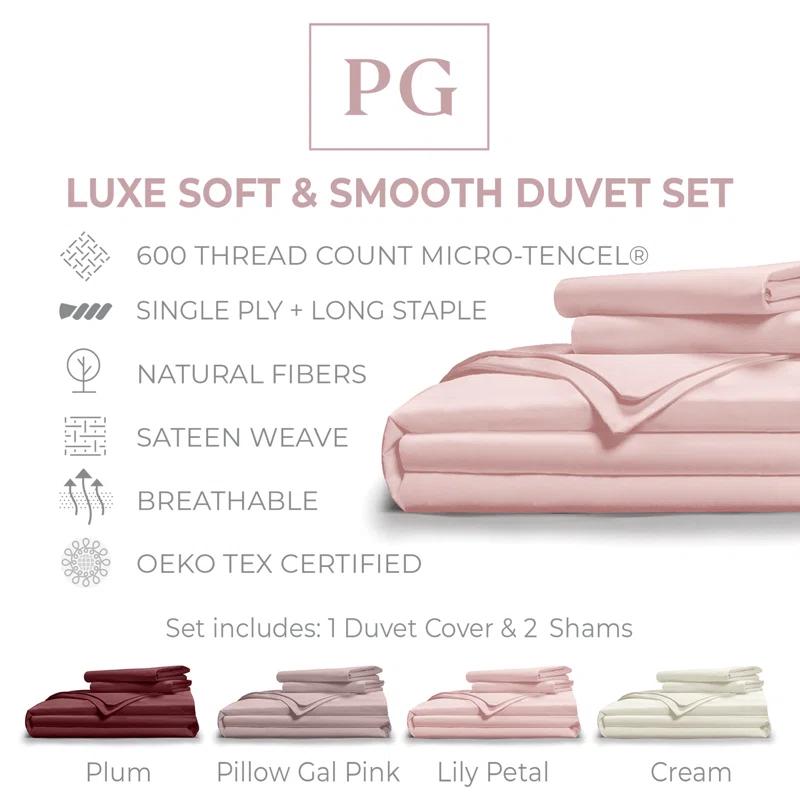 Pillow Gal Luxe Soft & Smooth TENCEL Duvet Cover Set