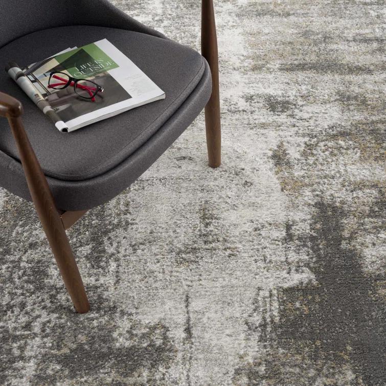 17 Stories Liveree Abstract Design Modern Gray/Beige Area Rug