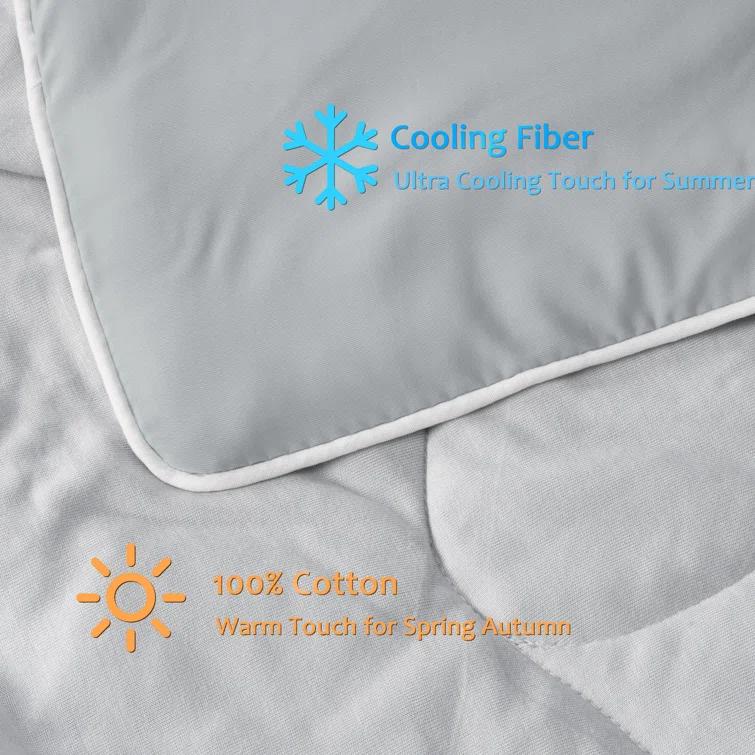 Catalonia Reversible Cooling Blanket, Lightweight Summer Comforter for Hot Sleepers, Silky Soft Summer Duvet Throw Size, 50 x 60 inches, Soft Breathable