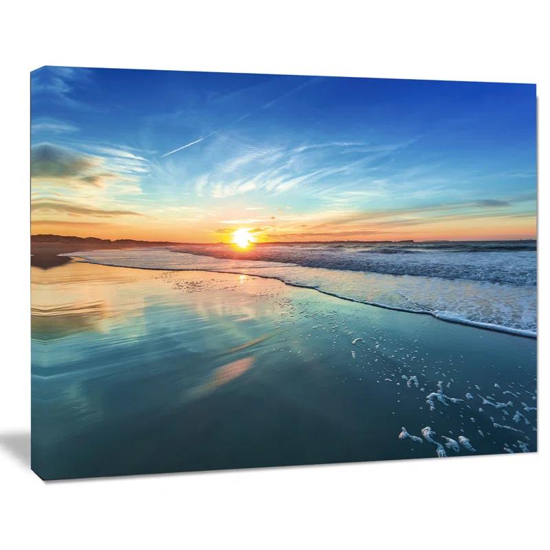 Highland Dunes Seascape " Seashore With Distant Sunset "