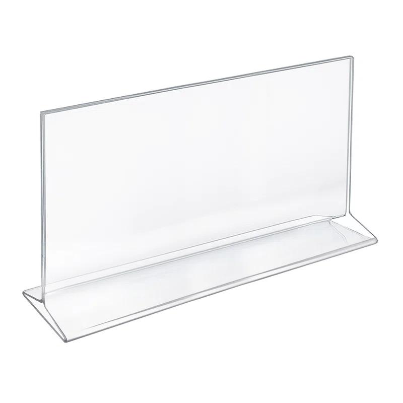 Azar Displays Top Loading Clear Acrylic T-Frame Sign Holder 14" Wide x 8.5'' High-Vertical, 10-Pack (Set of 10)