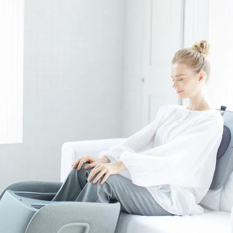 Synca Wellness Upholstered Heated Massage Chair with Ottoman