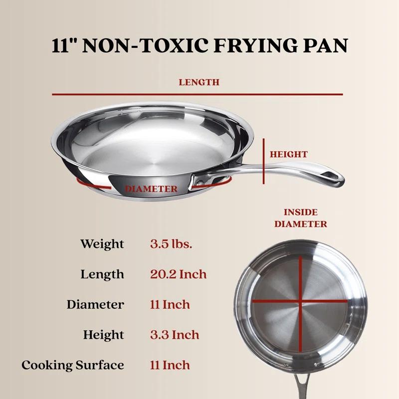 Alva Alva Chef Premium Stainless Steel Tri-Ply Frying Pan