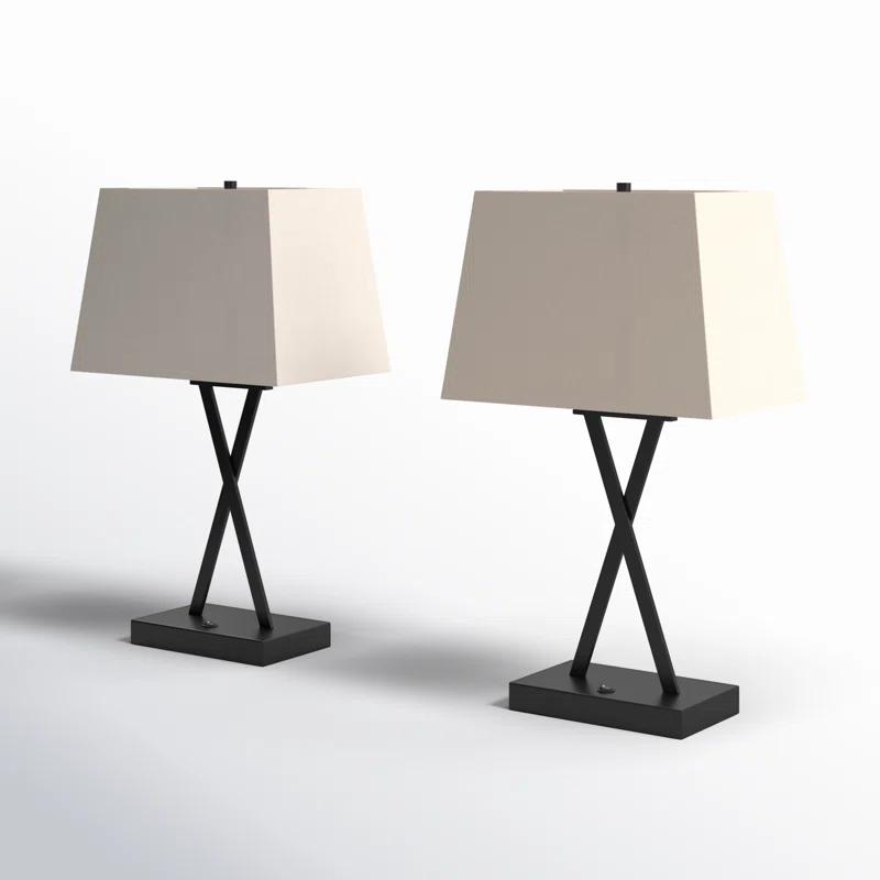 Three Posts™ Monterey Metal USB Table Lamp (Set of 2)