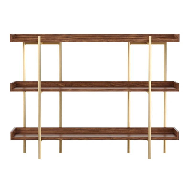 Martha Stewart Raines Martha Stewart Emmett 3 Shelf Storage Display Unit Bookcase with Metal Frame