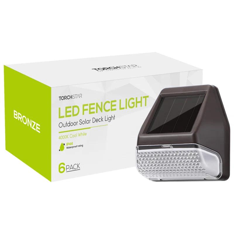 Low Voltage Integrated LED Solar Deck Lights Dusk to Dawn for Fence Stairs Waterproof (Set of 6)