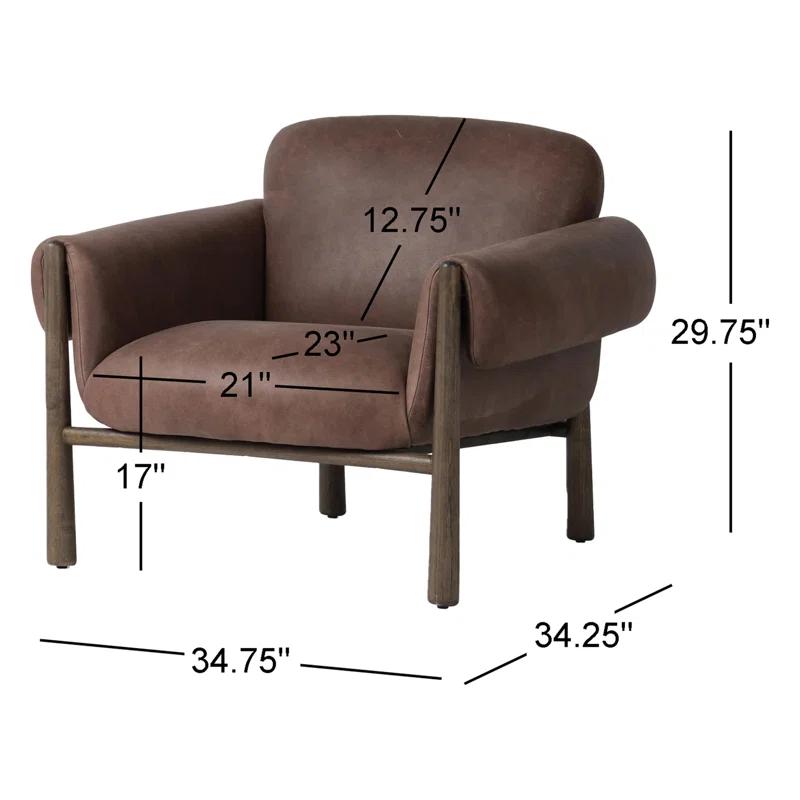 Palermo Cigar Brown Leather Accent Chair