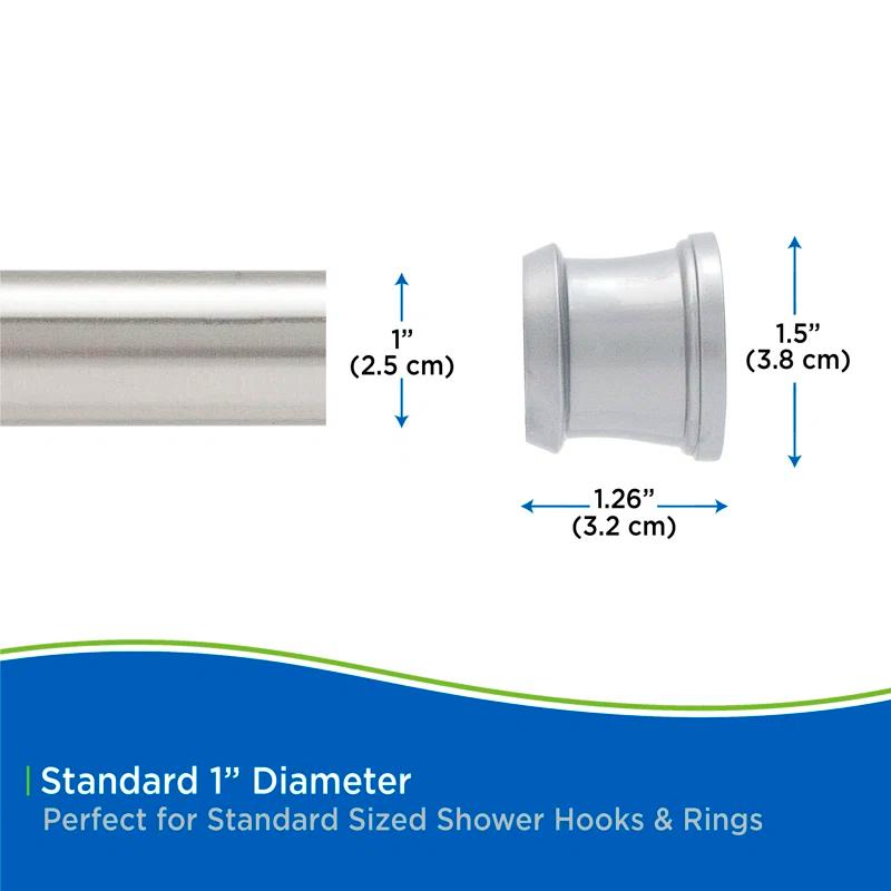 Kenney Twist & Fit Kenney Twist & Fit No Tools Tension Shower Curtain Rod, 42-72"