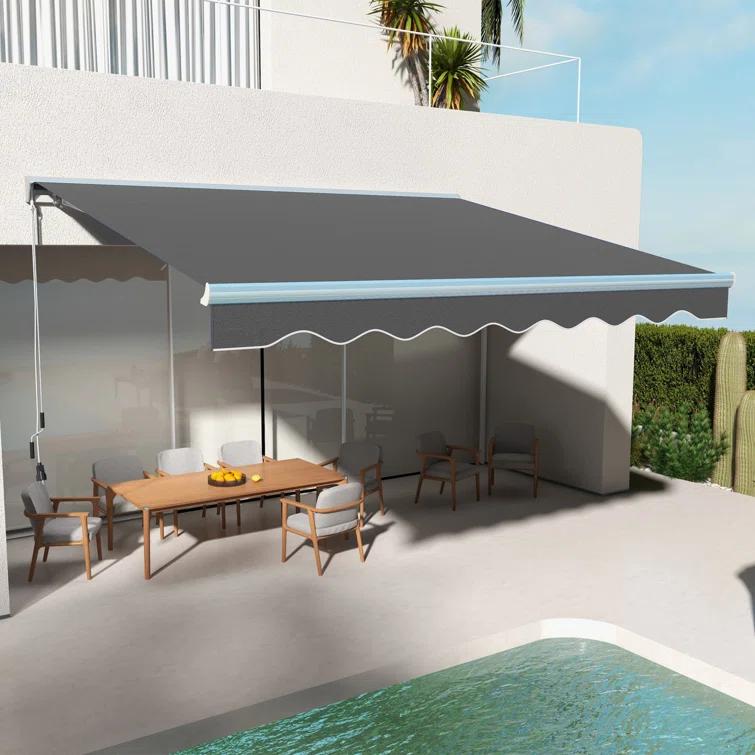 Outsunny Outsunny Polyester Cover Retractable Patio Awning