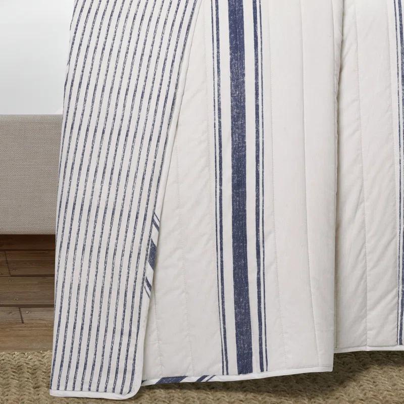 Birch Lane™ Gilroy Farmhouse / Country Cotton Striped Quilt Set