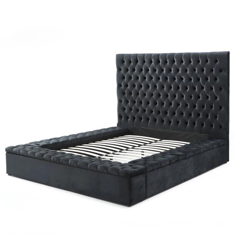 Aidelyn Upholstered Velvet Platform Bed