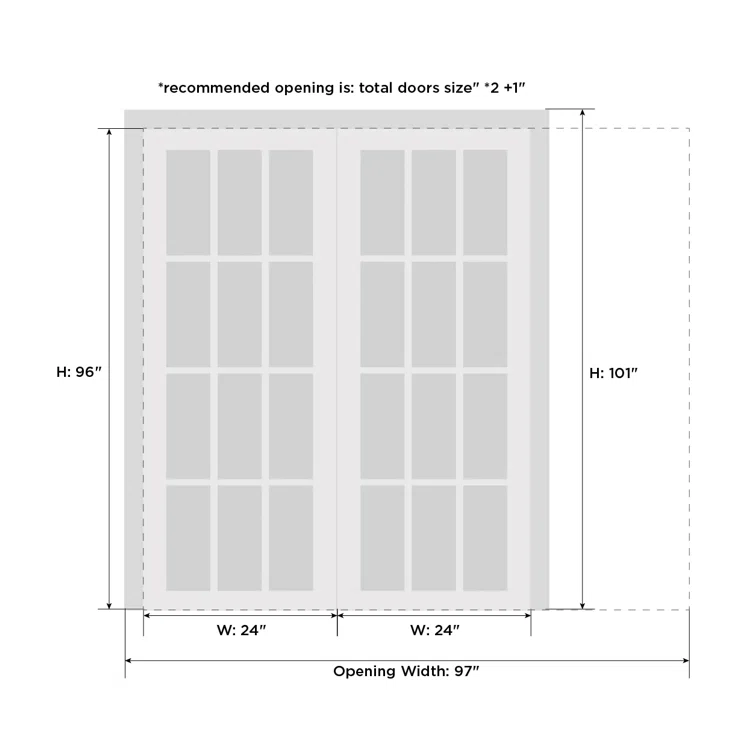 SARTODOORS Solid + Manufactured Wood Paneled French Doors