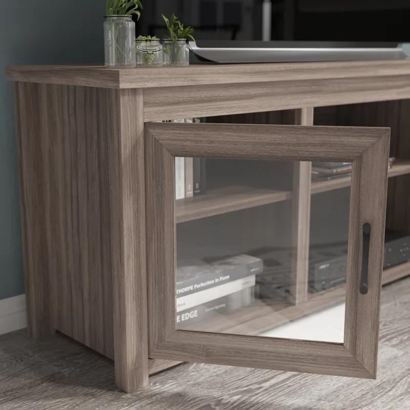 Flash Furniture Hatteras Classic TV Stand for up to 80" TVs with Glass Fronted Doors