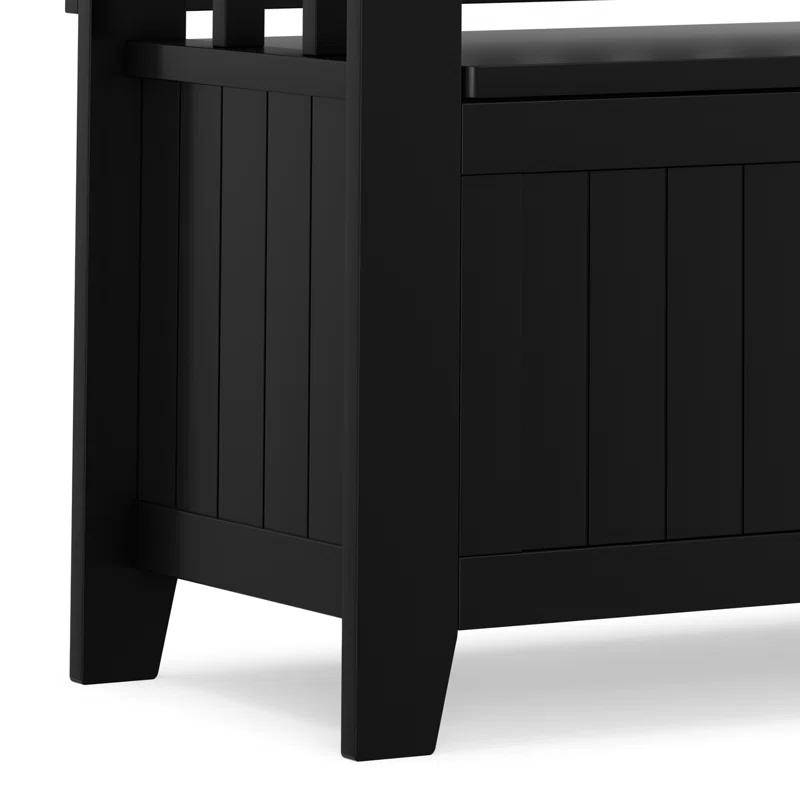 Simpli Home Acadian Solid Wood Entryway Storage Bench with Lift-Top Lid and Dual Compartments