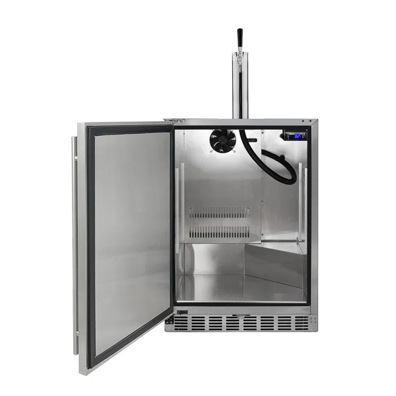 Kegco Kegco 24" Wide Outdoor Single Tap All Stainless Steel Built-In Kegerator with Kit