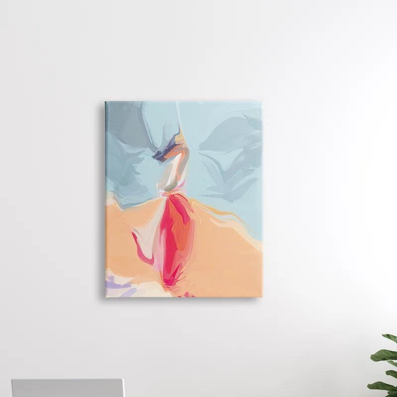 Stupell Industries Ae-524 " Abstract Figure Dancing Movement Pink Blue Orange "