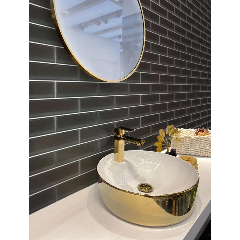 3" X 12" Glass Brick Look Subway Wall Tile