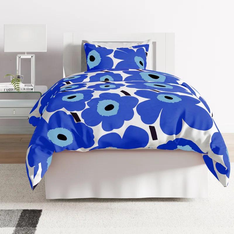 Marimekko Unikko Cotton Red Duvet Cover Set