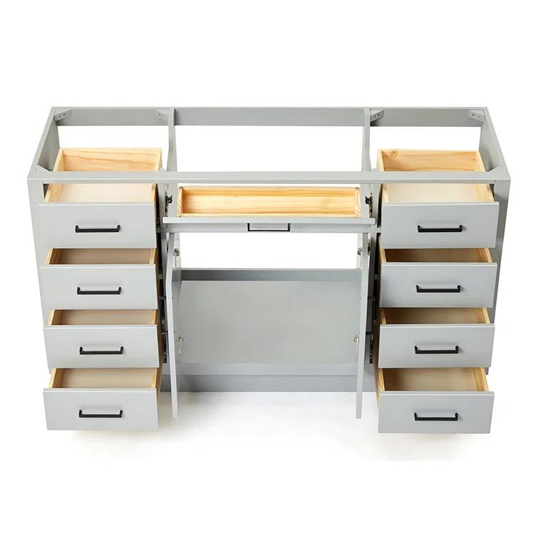 Ariel T060s-Bc Hepburn 60" Single Free Standing Vanity Cabinet Only - Grey