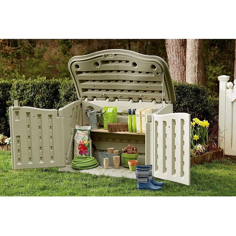 Rubbermaid 4 ft. W x 2 ft. D Plastic Horizontal Garbage Shed